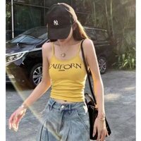 Áo vest yếm nữ màu vàng cổ điển