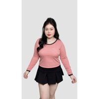 Áo viền ren tay dài nữ bigsize - A100