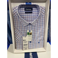 Áo việt tiến ngắn tay kẻ caro nền trắng