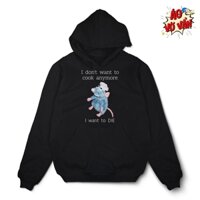 Áo Vớ Vẩn Hoodie Local Brand Chú chuột đầu bết Ratatouille Remy Don't Want To Cook - Nỉ bông mùa đông