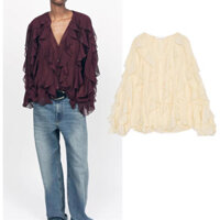 Áo Voan Bèo Tầng Dáng Rộng - Áo Kiểu Nữ Hàn Quốc - SHILA.CLOSET