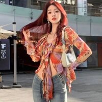 Áo voan bèo tay loe hàng quảng châu