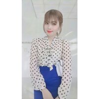 áo voan chấm bi tay bồng siêu xinh