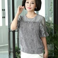 Áo voan cổ nhún bèo Dequanna