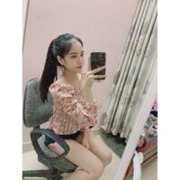 Áo Voan Cổ Vuông Thân Nhún Tay Bèo Tiểu Thư ( ảnh +video thật)