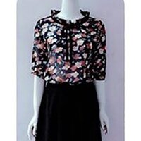 Áo Voan Hoa Cổ Bèo Duyên Dáng