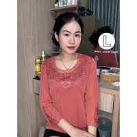 Áo voan nhũ hai lớp trung niên , áo kiểu trung niên QC _ngọc loan shop ( ảnh tự chụp )