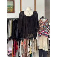 Áo voan phối ren cánh dơi size M