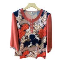 áo voan tay lỡ trung niên hàng quảng châu cao cấp