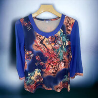 áo voan tay lỡ trung niên hàng quảng châu cao cấp