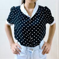 Áo voan tơ chấm bi