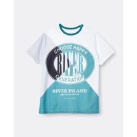 Áo xanh thêu RIVER ISLAND cho bé trai từ 5-8 tuổi