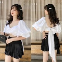 ÁO XOẮN NGỰC THẮT NƠ LƯNG MẶC ĐƯỢC 2 KIỂU