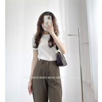 Áo xốp nhăn cổ tròn thời trang nữ Miho store