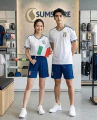 Áo Ý – Italia Trắng Cổ Viền Thun Mè DK