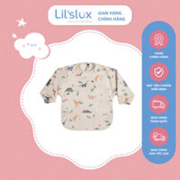 Áo Yếm Ăn Dặm Cho Bé Dài Tay LIL'SLUX Chống Thấm Nước, Họa Tiết Đáng Yêu Có Máng Chứa Thức Ăn - LAY02