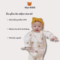 Áo yếm ăn dặm cho bé, yếm ăn dặm MỊN KIDS, áo chống thấm họa tiết xinh xắn cho bé