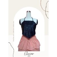 Áo yếm croptop cột dây sexy hoạ tiết in nổi