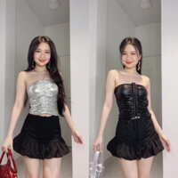 Áo yếm croptop da bóng - Shi Clothing