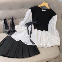 Áo yếm dây buộc đe trắng