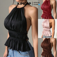 Áo yếm hở lưng buộc dây đơn giản, thanh lịch (hàng auth) - 4 màu