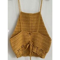 Áo Yếm Móc Len Có Dây Điều Chỉnh (Ảnh Thật) Freesize