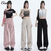 Áo yếm thiết kế dành cho nữ Dây rút cổ điển Quần ống rộng ống thẳng thông thường