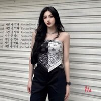 Áo Yếm Thun Nữ Họa Tiết Thổ Cẩm Đan Màu So Hot .