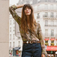 Áo Zara chemise satil silk sẫm màu mặc tôn da và gầy hơn - Luumooc