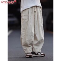 Aokang Quần Yếm Ống Rộng Phong Cách retro Nhật Bản Thời Trang Thu Đông