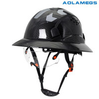 AOLAMEGS sợi carbon đầy đủ mũ bảo hiểm vải trắng với CE goggles và nhãn dán phản chiếu mũ bảo hiểm