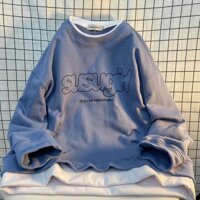 Áoo Sweater nam nữ cổ V 65 áo nỉ dài tay thu đông phong cách Ulzzang, áo nỉ nam nữ Unisex Form Rộng - SUSU GIRL XANH