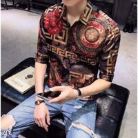 ÁoSơ Mi Nam Chất Lụa Không Nhăn Áo Sơ Mi Nam Họa Tiết 3D phong cách hàn quốc Vuajean AWZ