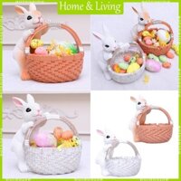Aoto Dễ Thương Phục Sinh Thỏ Có Giỏ Nhựa Mini Chậu Hoa Trang Trí Bàn Làm Việc Tại Nhà