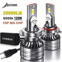 AOTOINK 1 Cặp 20000LM CSP Bóng Đèn Pha LED Ô Tô H4 H7 H11 H27 9005 HB3 9006 HB4 H3 H1 Đèn Pha Ô Tô LED 6000KLED Đèn Sương Mù 120W 12V-24V Đèn Pha Ô Tô