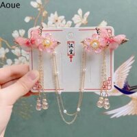 AOUE Dễ thương Đáng yêu Chuỗi trán Tua Tóc Gậy Trẻ em Mũ, Nón Bướm Cổ Mũ Nón Trẻ em Kẹp Tóc Trung Quốc Phong Cách Mũ Nón Cổ Phong Cách Kẹp Tóc Hanfu Tóc Clip