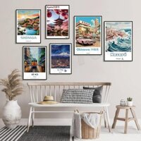 Áp Phích Du Lịch Thế Giới Okinawa Amalfi Coast Capri Hà Nội Bồ Đào Nha Kyoto Hoa Anh Đào Texas Caribbean In Nghệ Thuật Để Trang Trí Tường