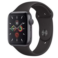 Apple Watch 44mm Space Gray Aluminum Case with Black Sport Band (Series 5 GPS)