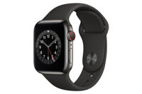 Apple Watch S6 LTE 40mm viền thép dây cao su. Giá: 14.992.000₫