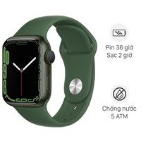 APPLE WATCH S7 41MM VIỀN NHÔM DÂY CAO SU GREEN GPS