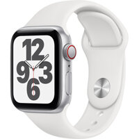 Apple Watch SE LTE 40mm Vỏ nhôm Dây cao su Trắng