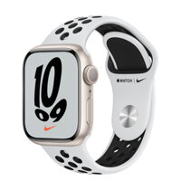 Apple Watch Series 7 GPS 41mm Starlight Aluminium Case with Pure Platinum/Black Nike Sport Band MKN33