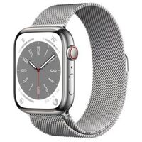 Apple Watch Series 8 45mm Silver Stainless Steel Case with Silver Milanese Loop ( GPS + LTE) eSim Ok