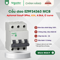 Aptomat 3 Pha Easy9, 63A, 4.5kA  | Cầu dao EZ9F34363 MCB Schneider C Curve