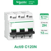 Aptomat bảo vệ an toàn MCB Schneider C120N 3P 10kA Dòng định mức 80A 100A | Cầu dao tự động A9N18365 A9N18367