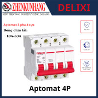 Aptomat Cầu Dao Tự Động Bảo Vệ Quá Tải 3 Pha, Aptomat DZ47s C4P 10A/16A/20A/32A/40A/63A Thương Hiệu DELIXI