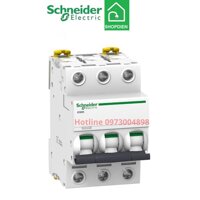 Aptomat _Cầu dao tự động MCB 3P 63A 10KA Schneider Acti9 iC60H A9F84363