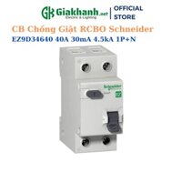 Aptomat CB Chống Giật RCBO Schneider EZ9D34640 40A 30mA 4.5kA 1P+N