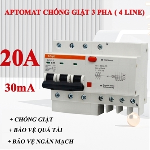 Aptomat chống giật 20A DOBO DZ47LE-88203P
