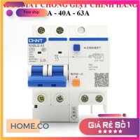 Aptomat chống giật cầu dao chống giật CHINT NXBE 2P 32A 40A 63A chống dòng dò lắp đặt bình nóng lạnh tủ lạnh